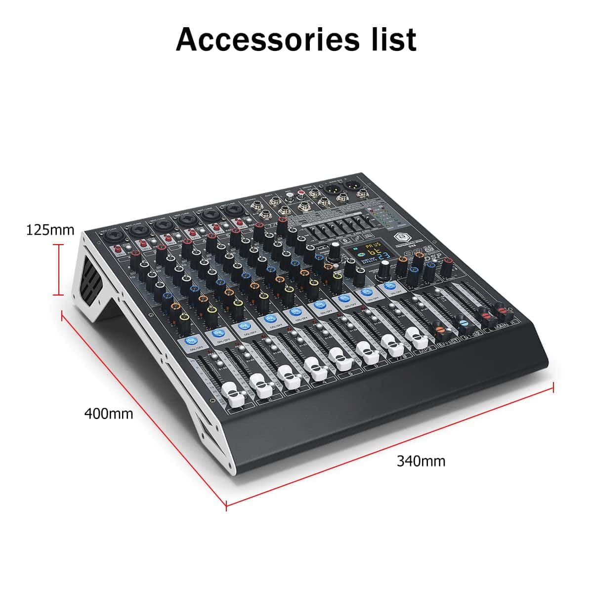 Mezclador de audio W IN-MIX DX8 Professional DJ de 8 - Imagen 10