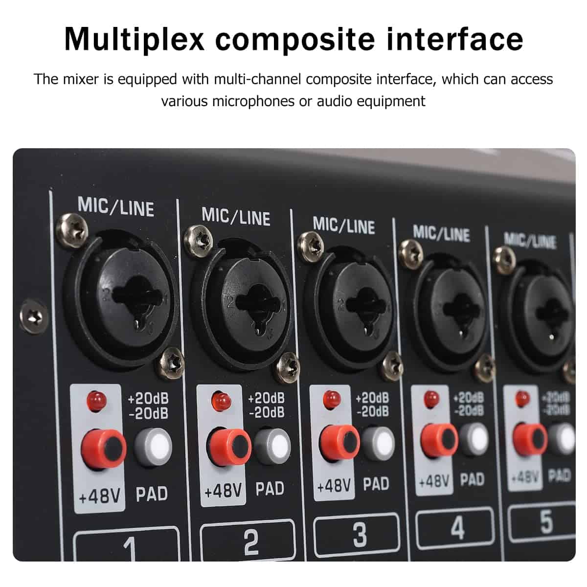 Mezclador de audio W IN-MIX DX8 Professional DJ de 8 - Imagen 3