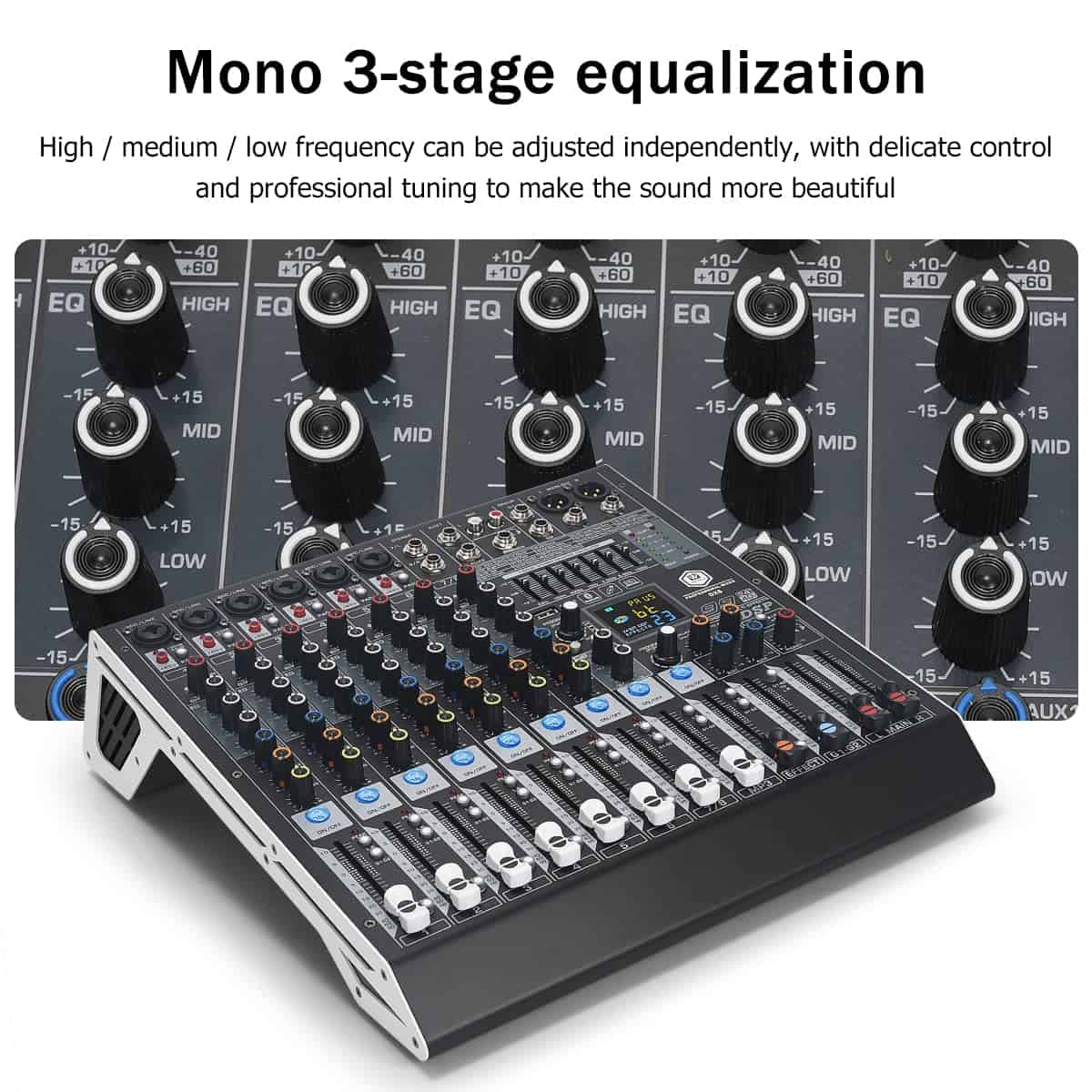 Mezclador de audio W IN-MIX DX8 Professional DJ de 8 - Imagen 4