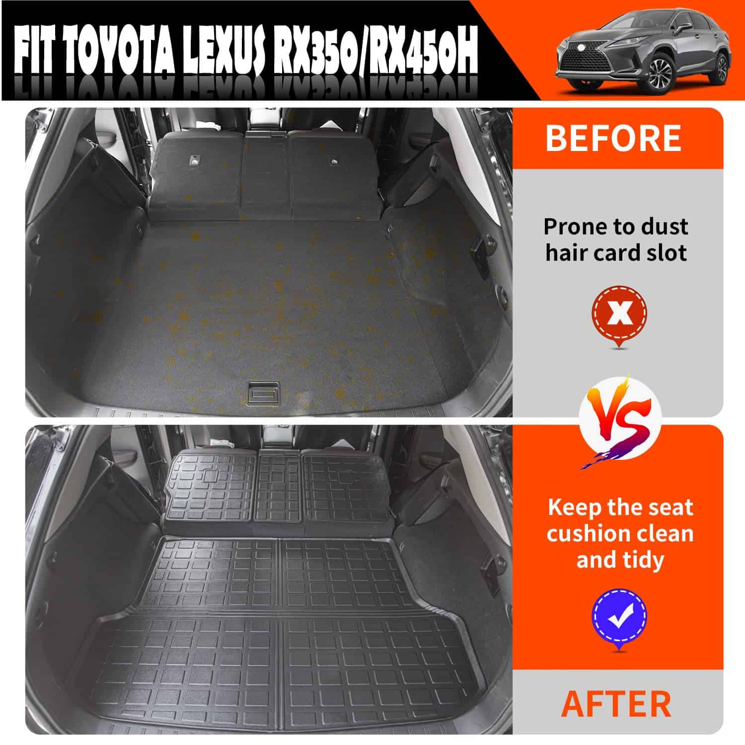 Tapete de maletero powoq compatible con Lexus RX350 RX450H - Imagen 3