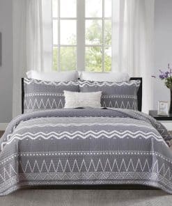 Juego de Edredón King Boho DDUOXIN - Edredón King Gris 100%