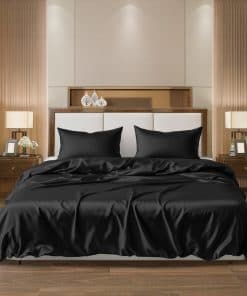 Juego de sábanas de satén negro AL AHMEDANI LINEN King -