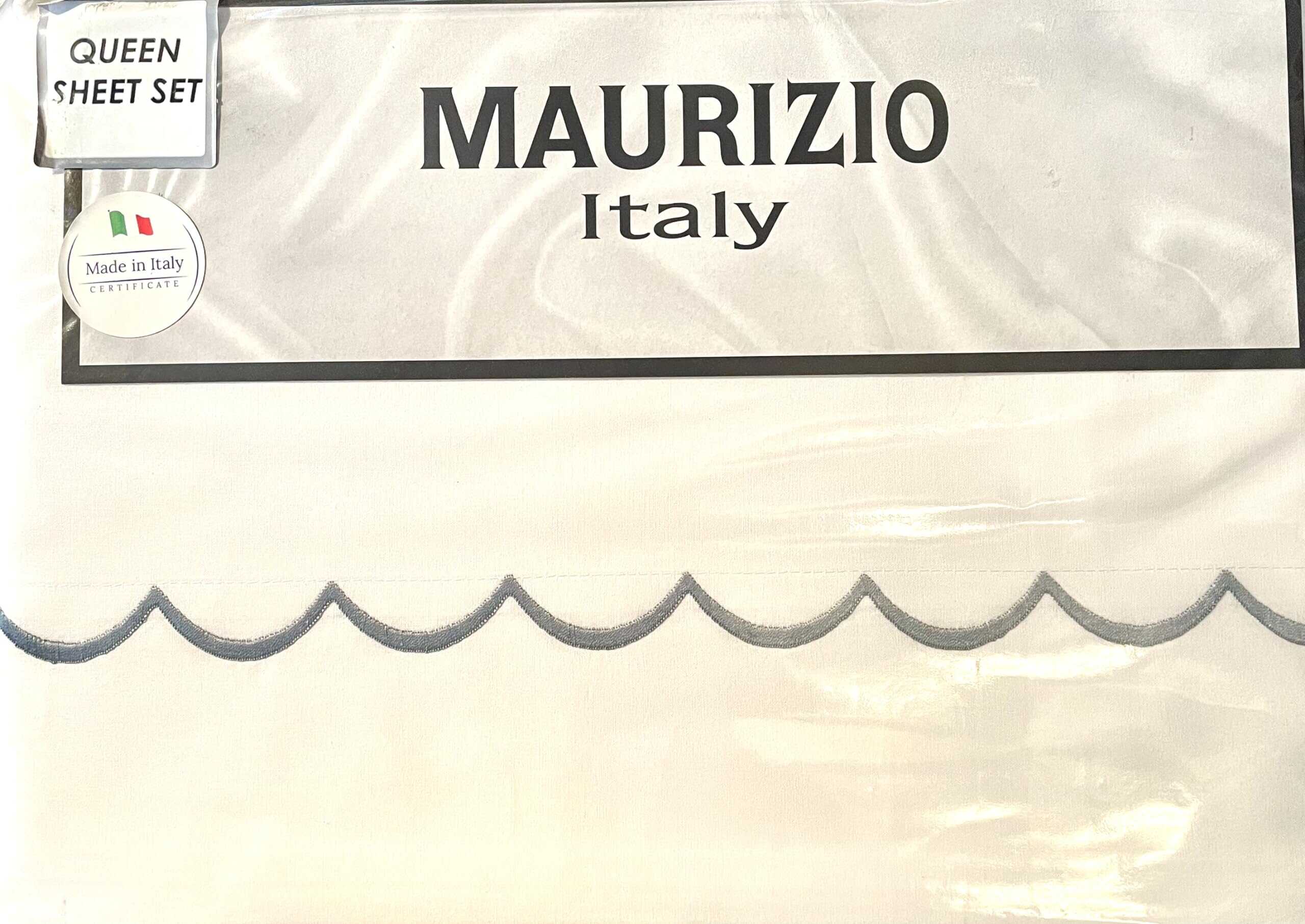 Juego de Sábanas Blancas Brillantes Maurizio Italy de 4