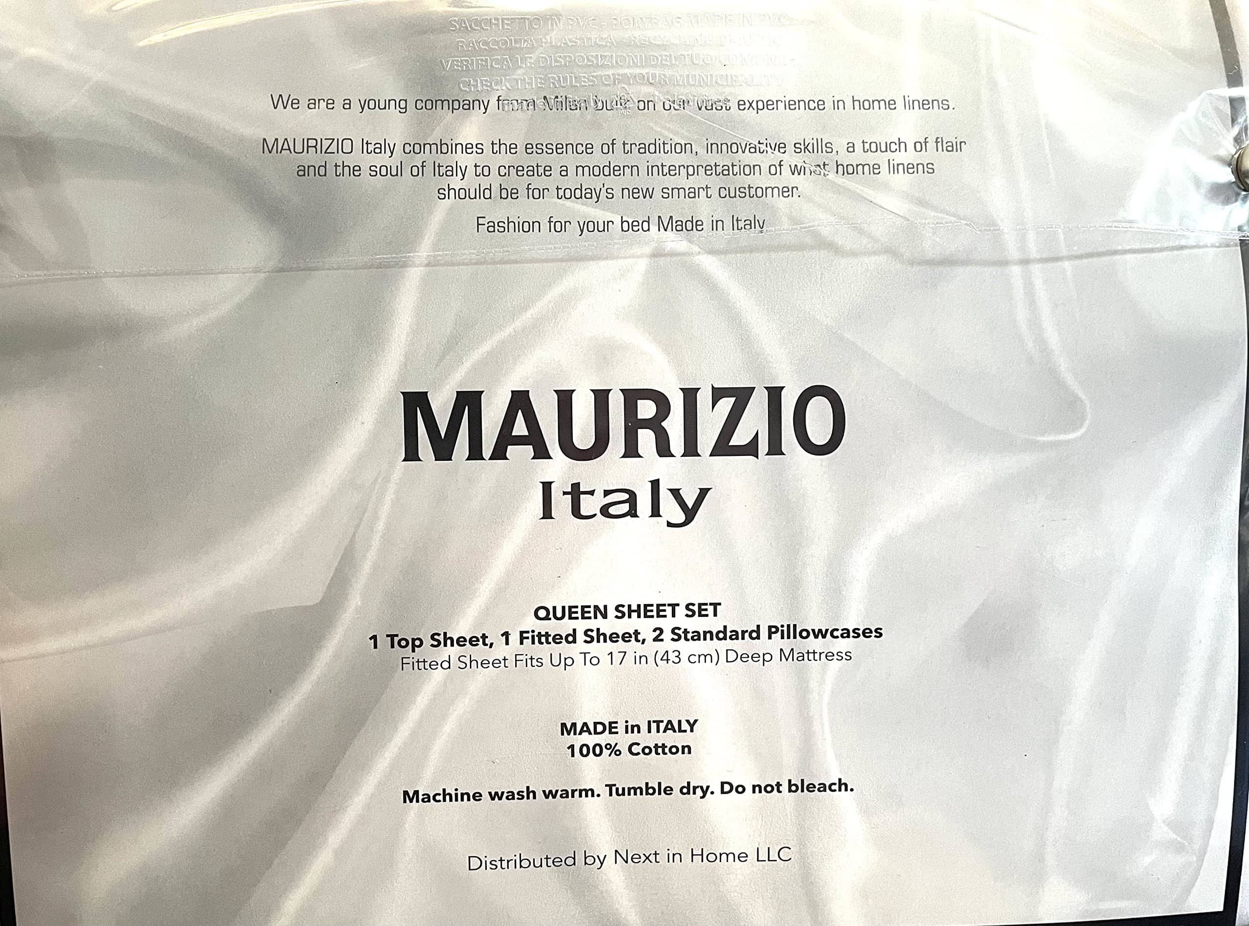 Juego de Sábanas Blancas Maurizio Italy de 4 Piezas 100% - Imagen 3