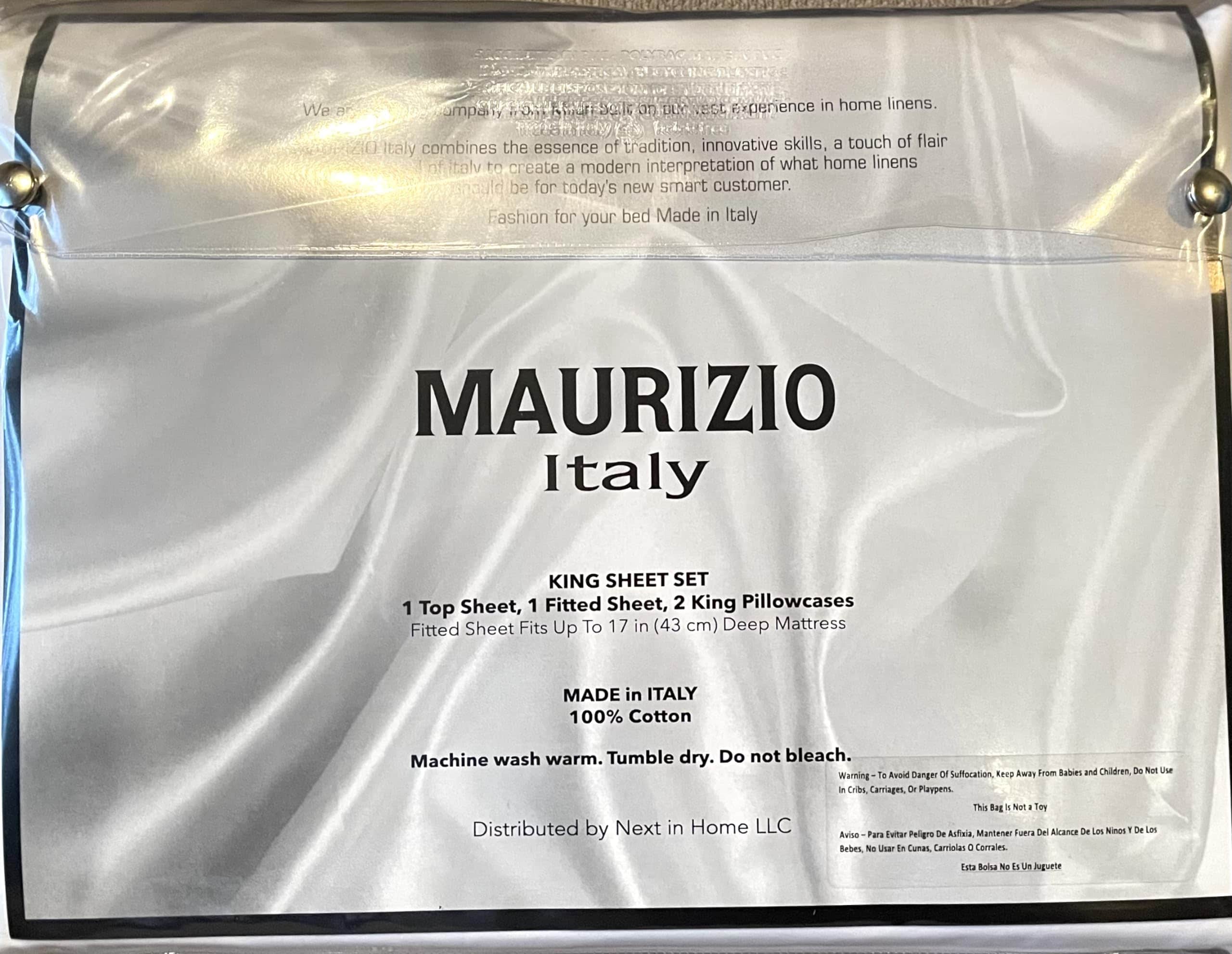 Juego de Sábanas Maurizio Italy de 4 Piezas - EE.UU.)) - Imagen 3