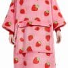 Manta con Capucha KFUBUO para Adulto de Fresa Sherpa Largo