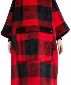 Manta con capucha KFUBUO para adulto largo sherpa en