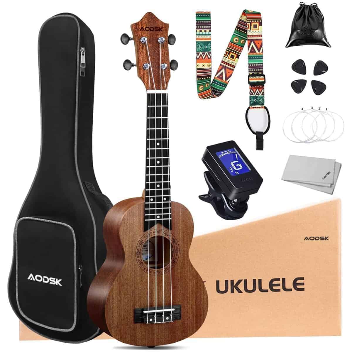 Kit de Ukulele de Concierto AODSK para Principiantes para