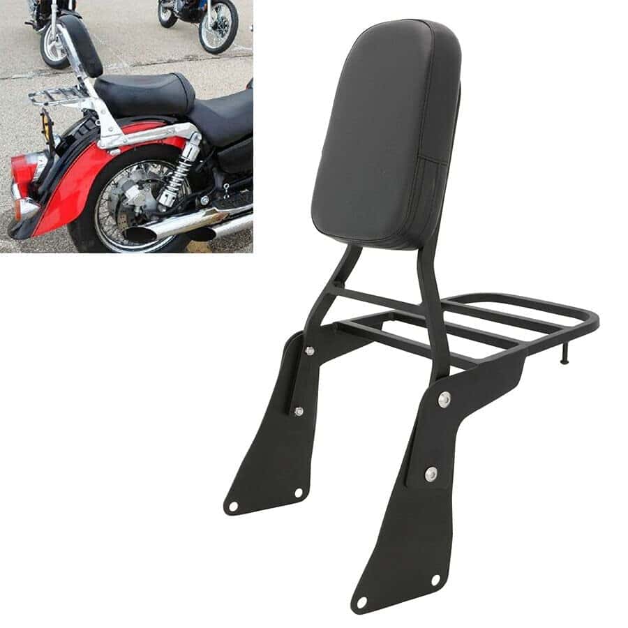 Respaldo de asiento trasero negro para motocicleta