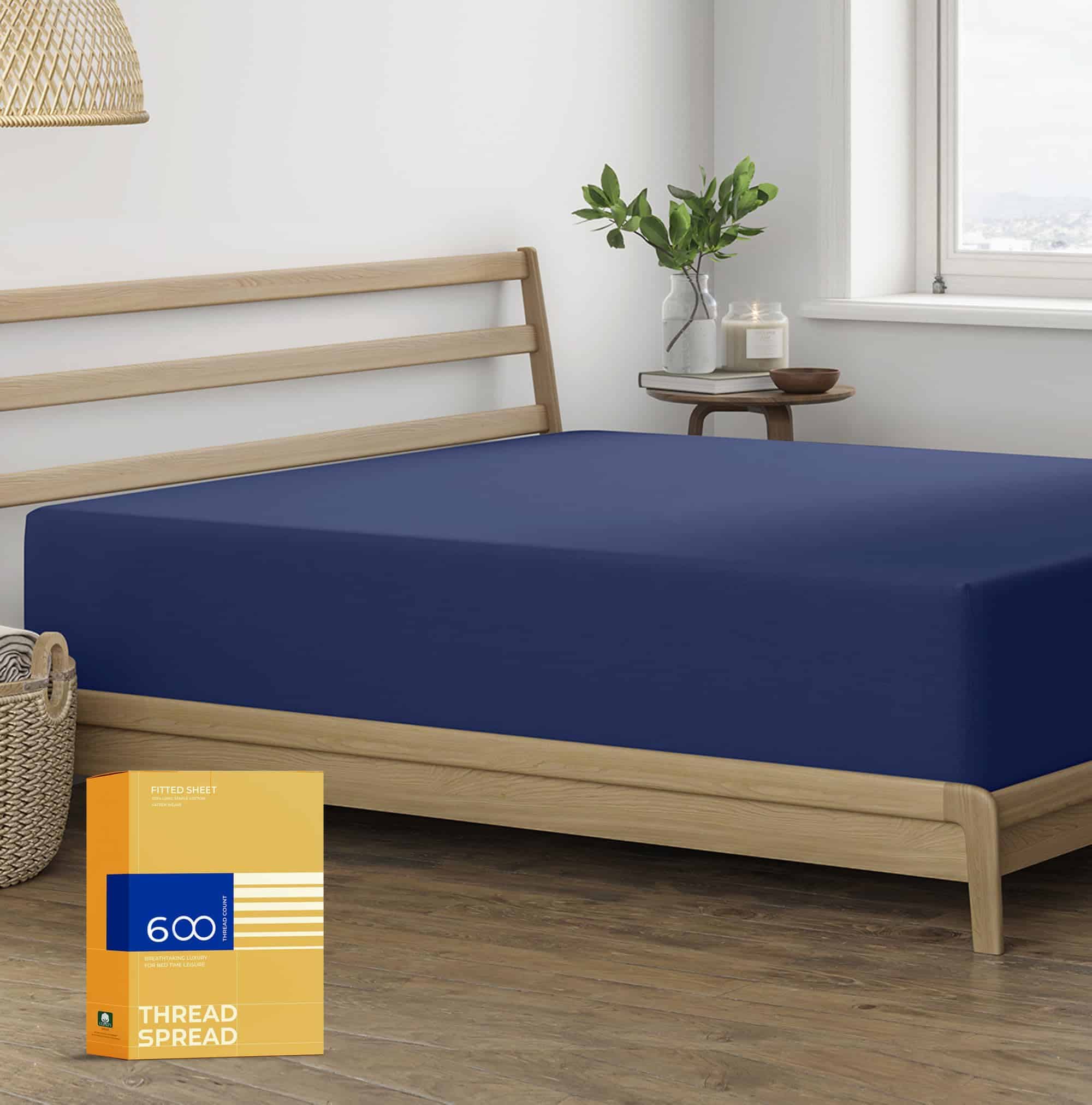 Sábana Ajustable California King THREAD SPREAD -Azul Marino