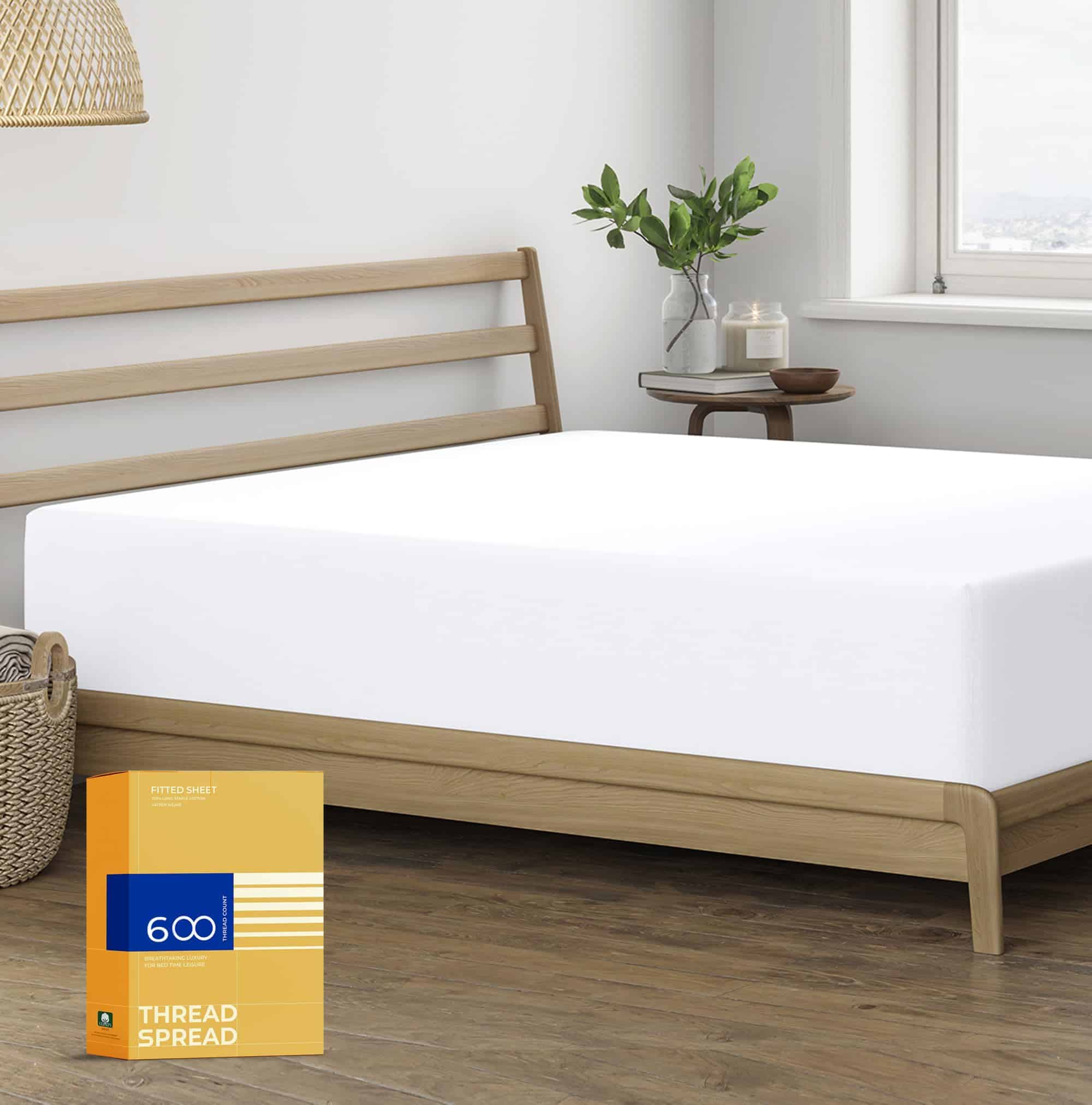 Sábana Ajustable de Tamaño King THREAD -Blanco