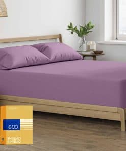 Sábana Ajustable de Tamaño Completo 100% -Ciruela