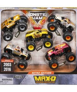 Monster Jam, Edición Retro Oficial Max-D 5-Pack de Camiones