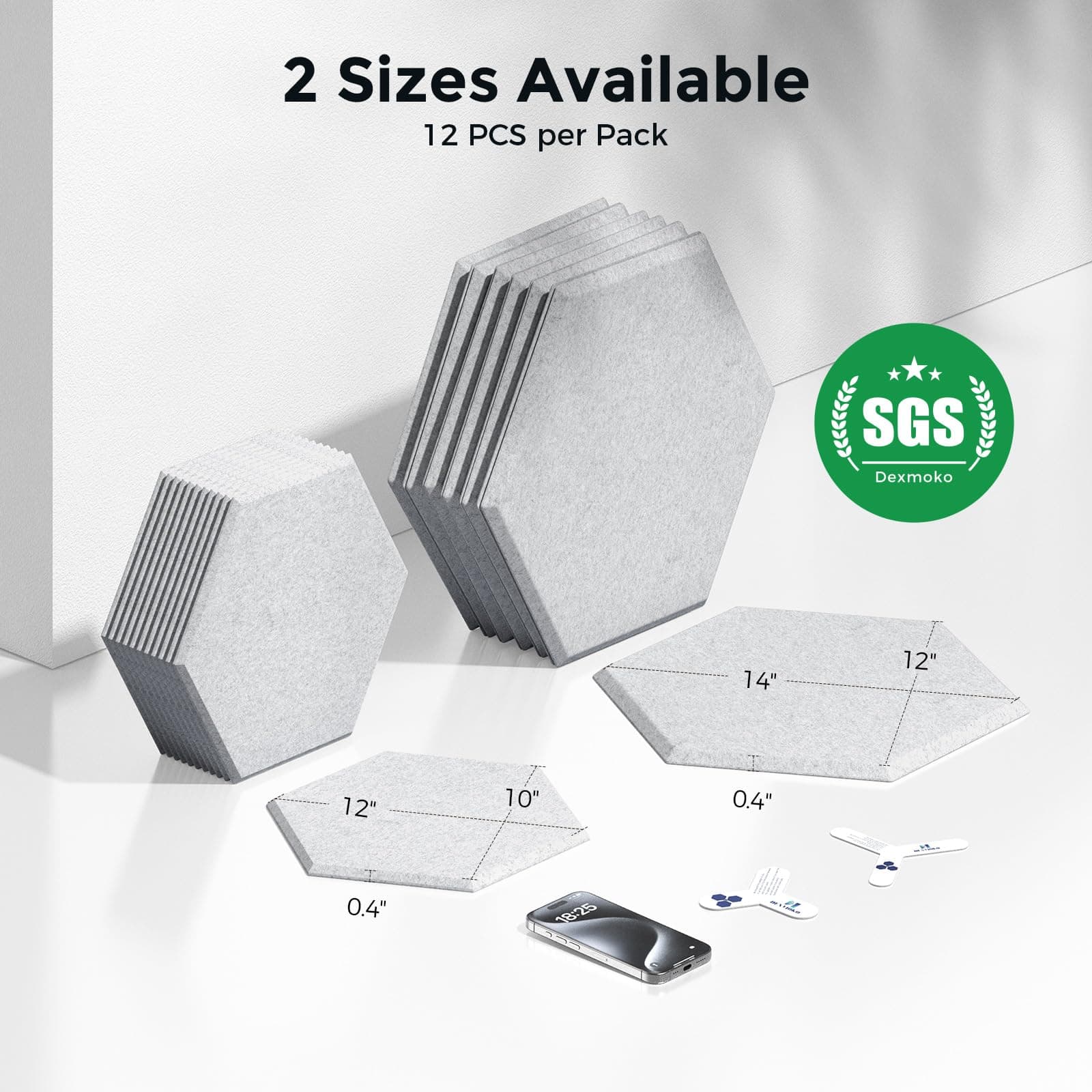 Paneles Acústicos Autoadhesivos Dexmoko [390 -Gris Plata - Imagen 8