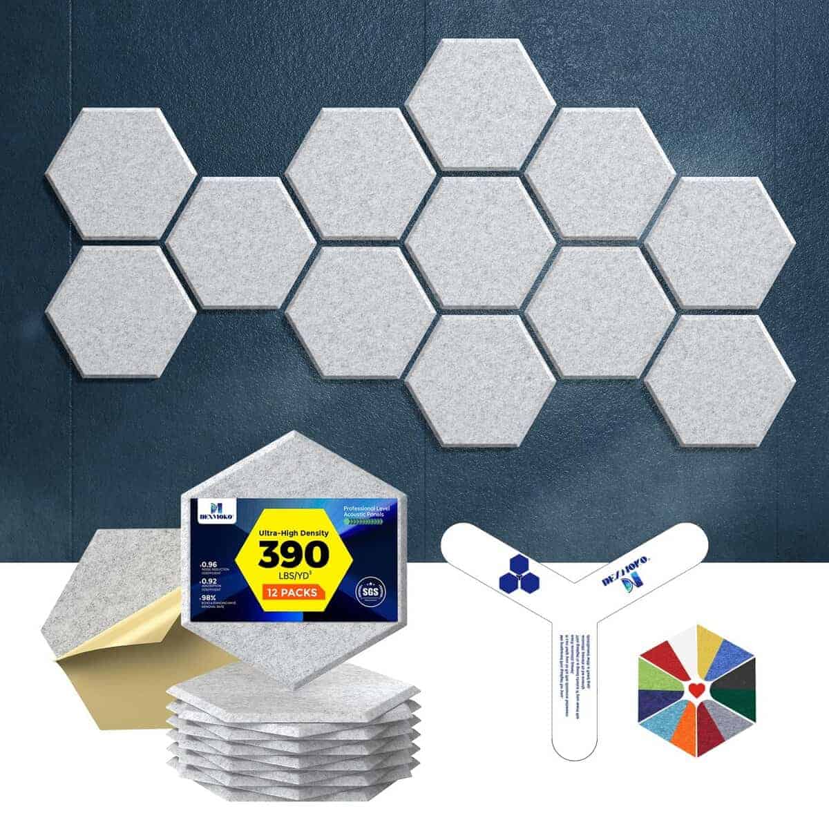 Paneles Acústicos Autoadhesivos Dexmoko [390 -Gris Plata