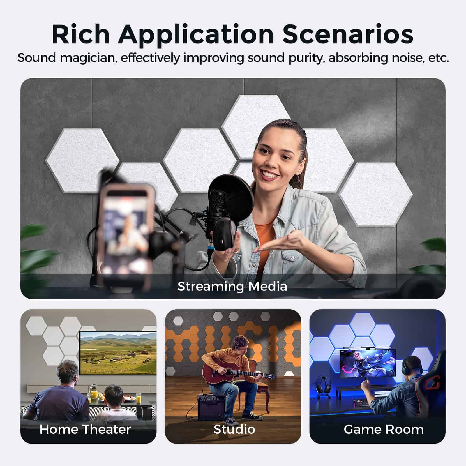 Paneles Acústicos Autoadhesivos Dexmoko [390 -Gris Plata - Imagen 7