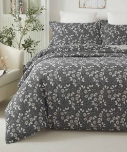 Juego de ropa de cama Softta Vintage con -Blanco con flores