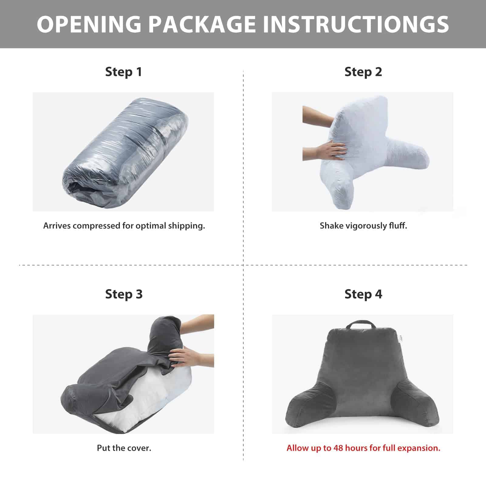 Almohada de Lectura RRPETHOME para Cama de Adulto, Almohada - Imagen 6