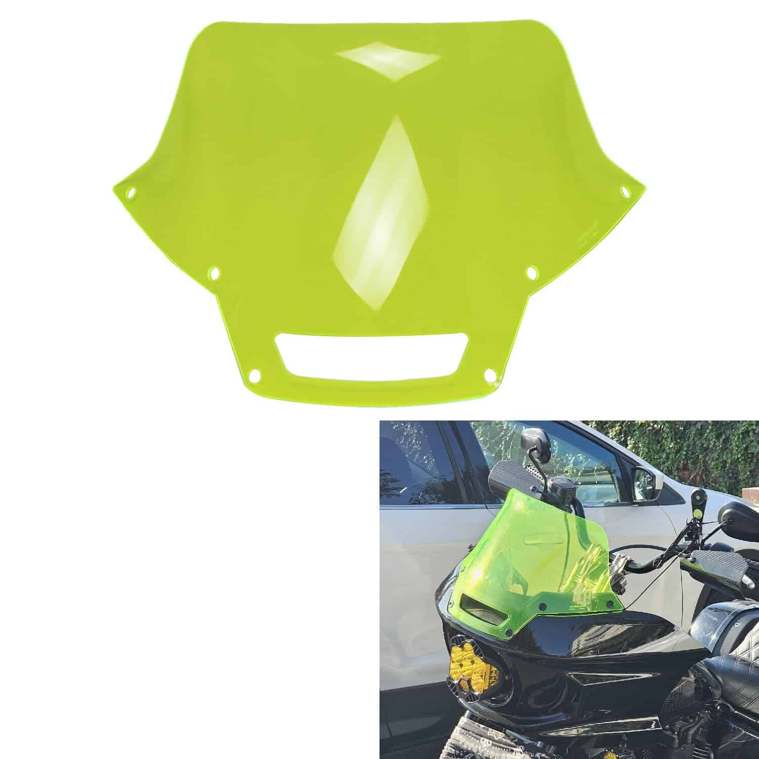 Parabrisas de 7.0 Pulgadas de PMMA Verde POWERJAMES para