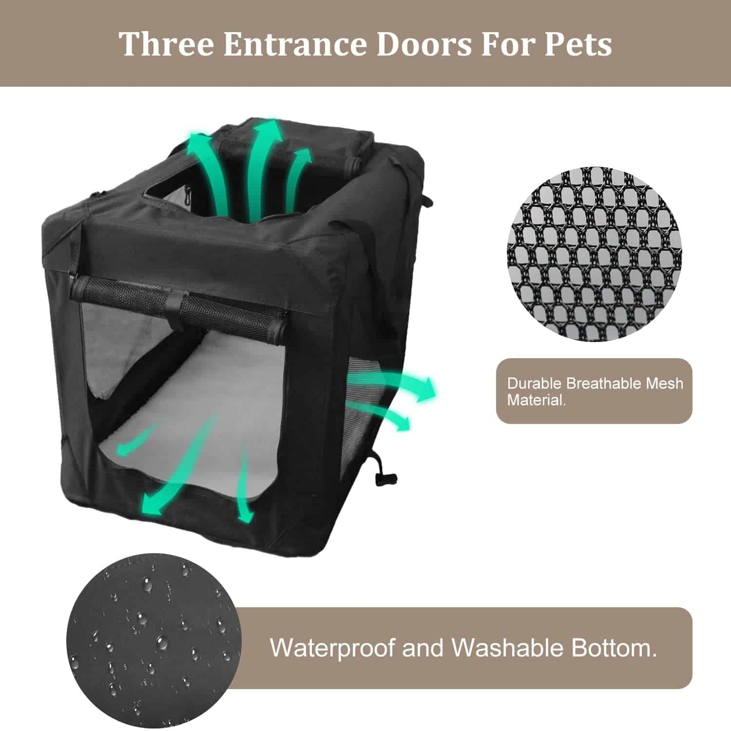 Jaula de perro plegable suave ZAKAPAWS, 36'' Kennel - Imagen 6