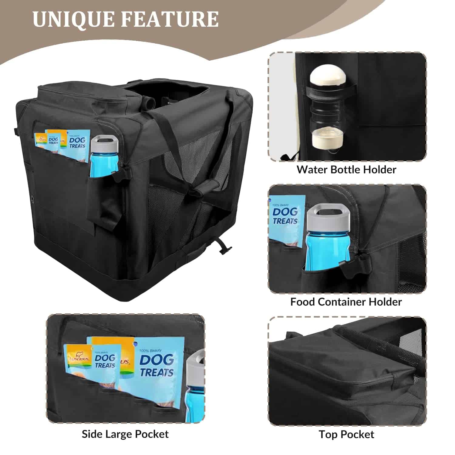 Jaula de perro plegable suave ZAKAPAWS, 36'' Kennel - Imagen 7