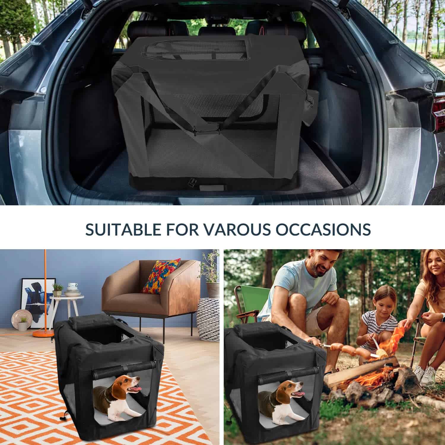 Jaula de perro plegable suave ZAKAPAWS, 36'' Kennel - Imagen 8