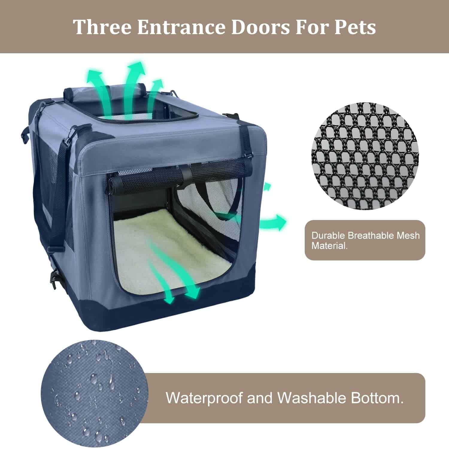 ZAKAPAWS Jaula para Perros Plegable Suave, 36'' Portátil 3 - Imagen 6