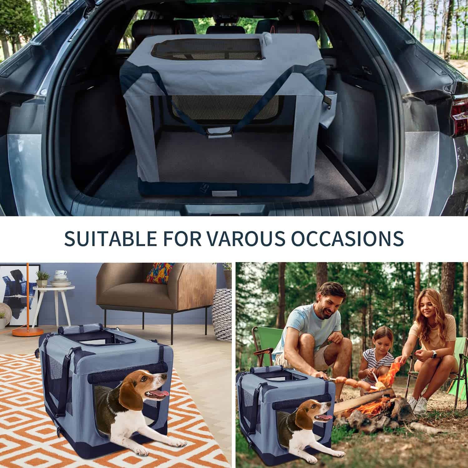 ZAKAPAWS Jaula para Perros Plegable Suave, 36'' Portátil 3 - Imagen 7