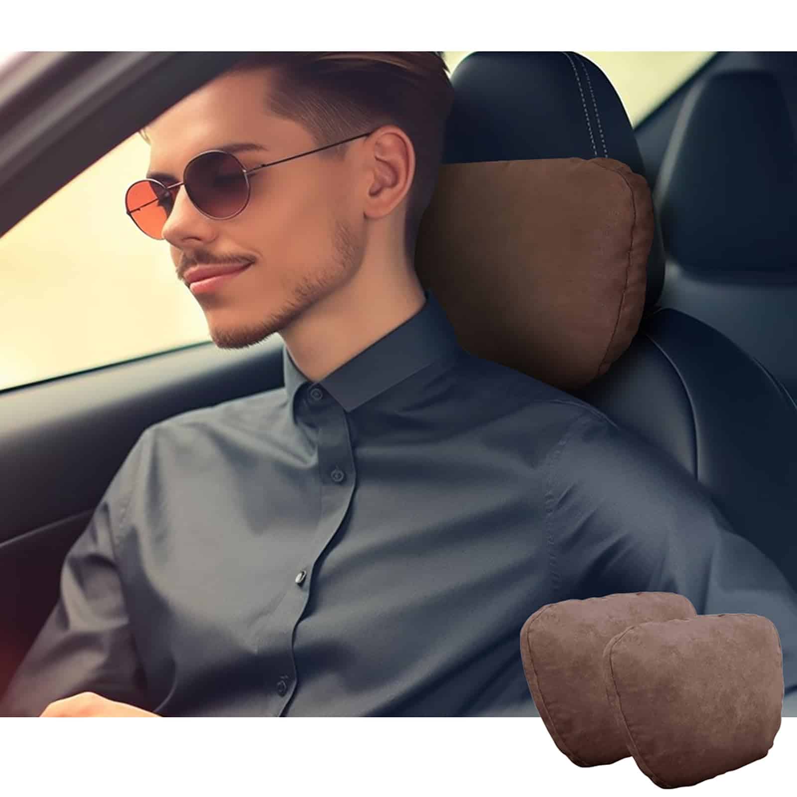 Almohada de cuello para coche POKSRI, soporte de cabeza de