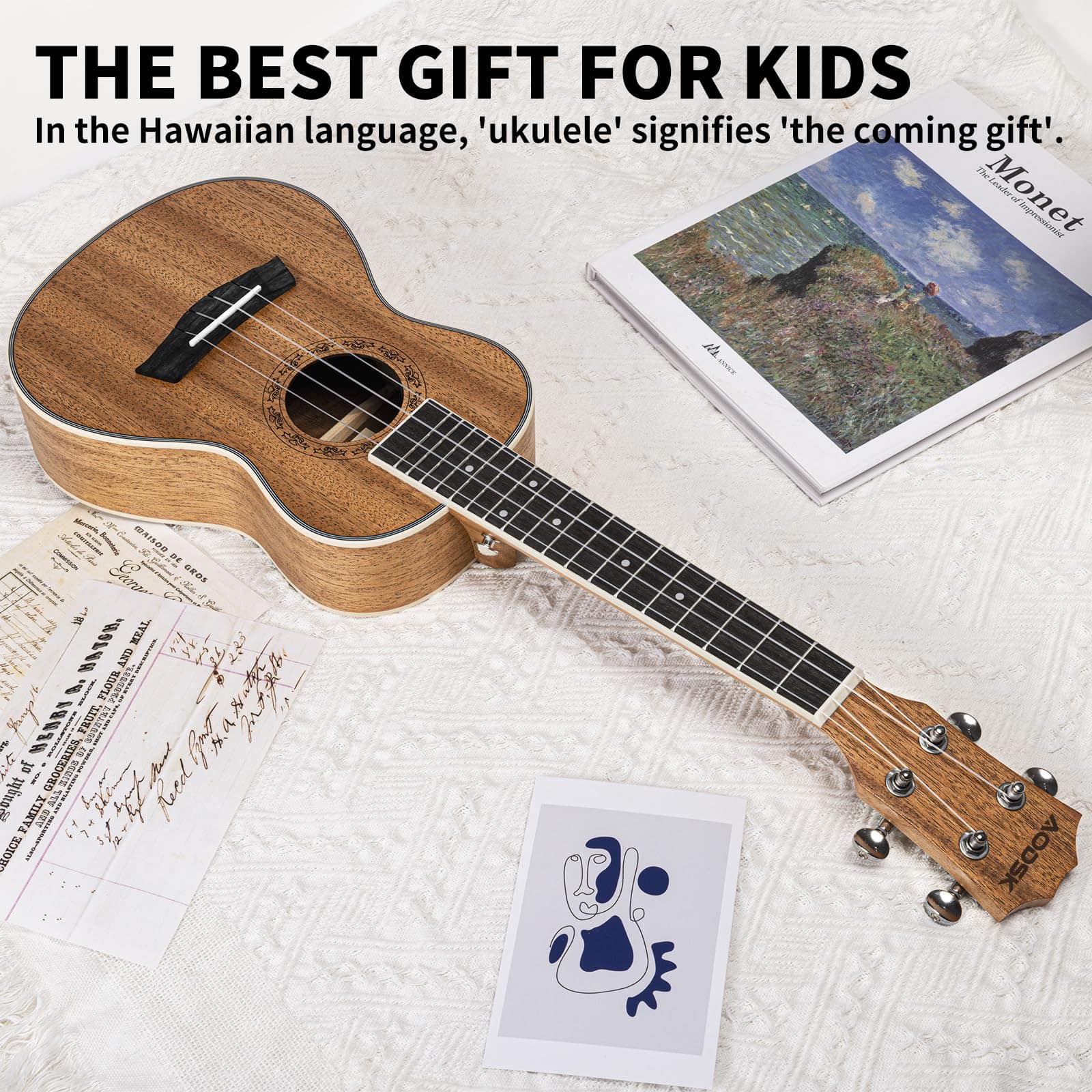 Ukulele AODSK para Kit de Inicio, Ukelele Tenor de Caoba - Imagen 5