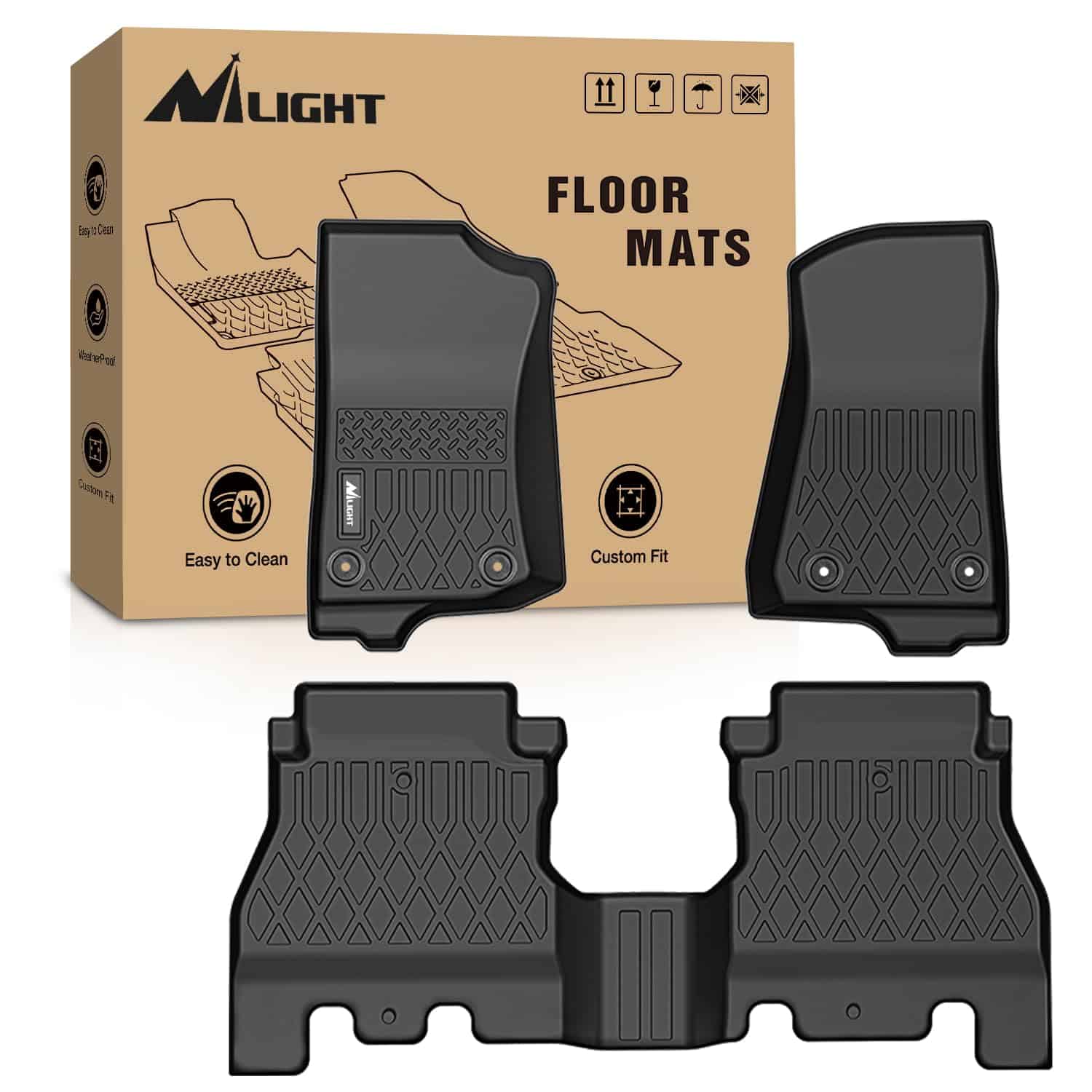Tapetes de piso de TPE Nilight para Jeep Wrangler JL