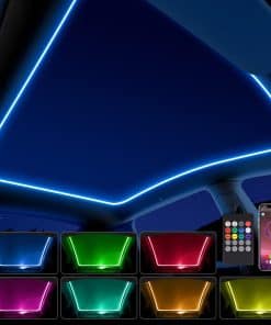 Cortina de techo para Tesla Model Y con tiras solares LED