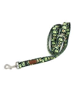 Correa para perro con patrón de tela de aguacate verde