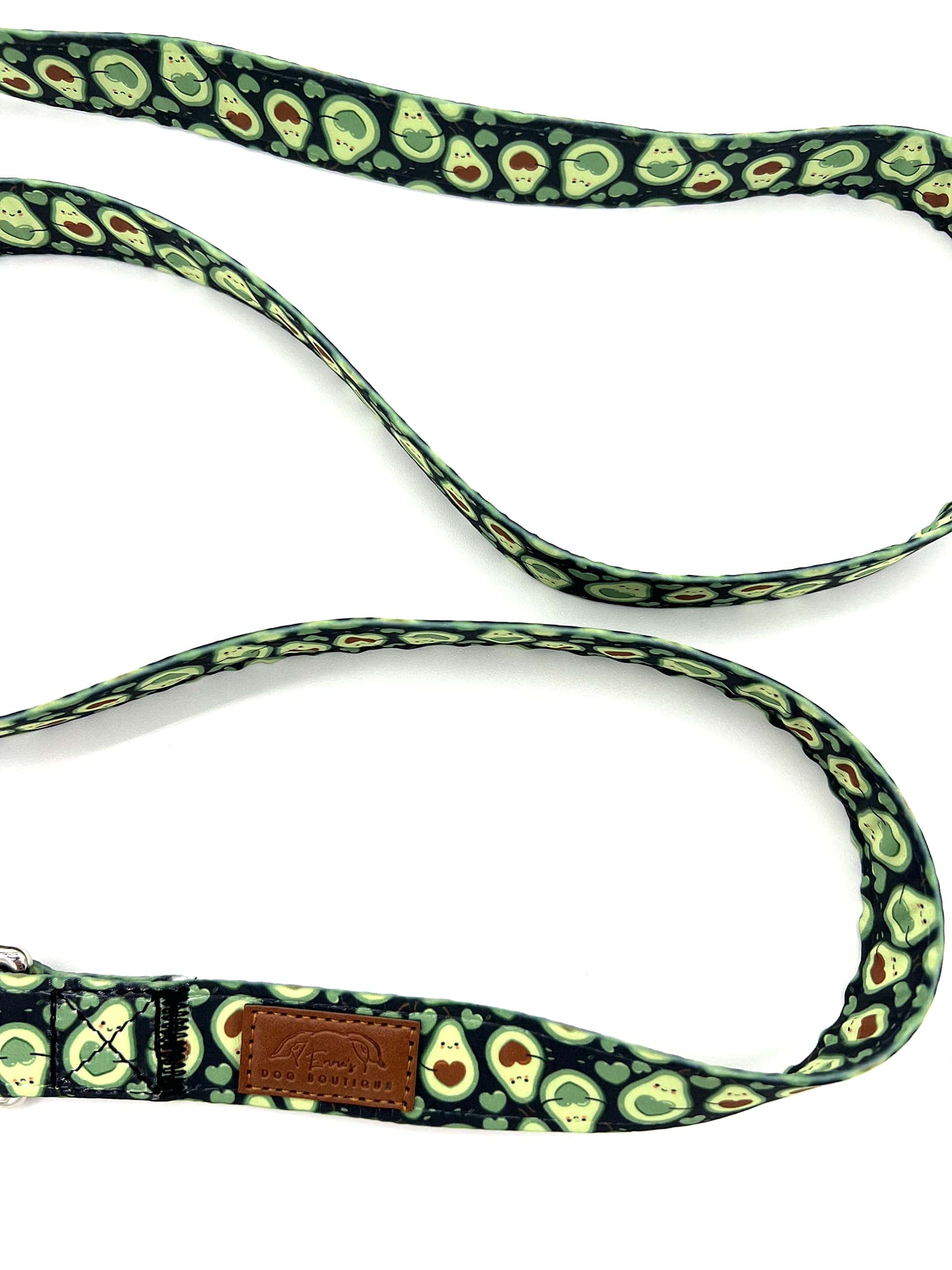 Correa para perro con patrón de tela de aguacate verde - Imagen 3
