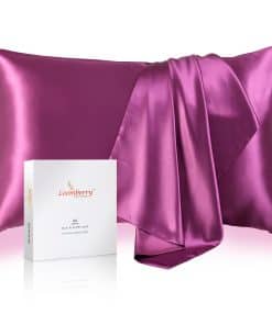 Funda de Almohada de Seda 100% Pura de -Morado Carmesí