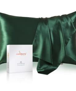 Funda de almohada de seda 100% pura de -Verde Oscuro
