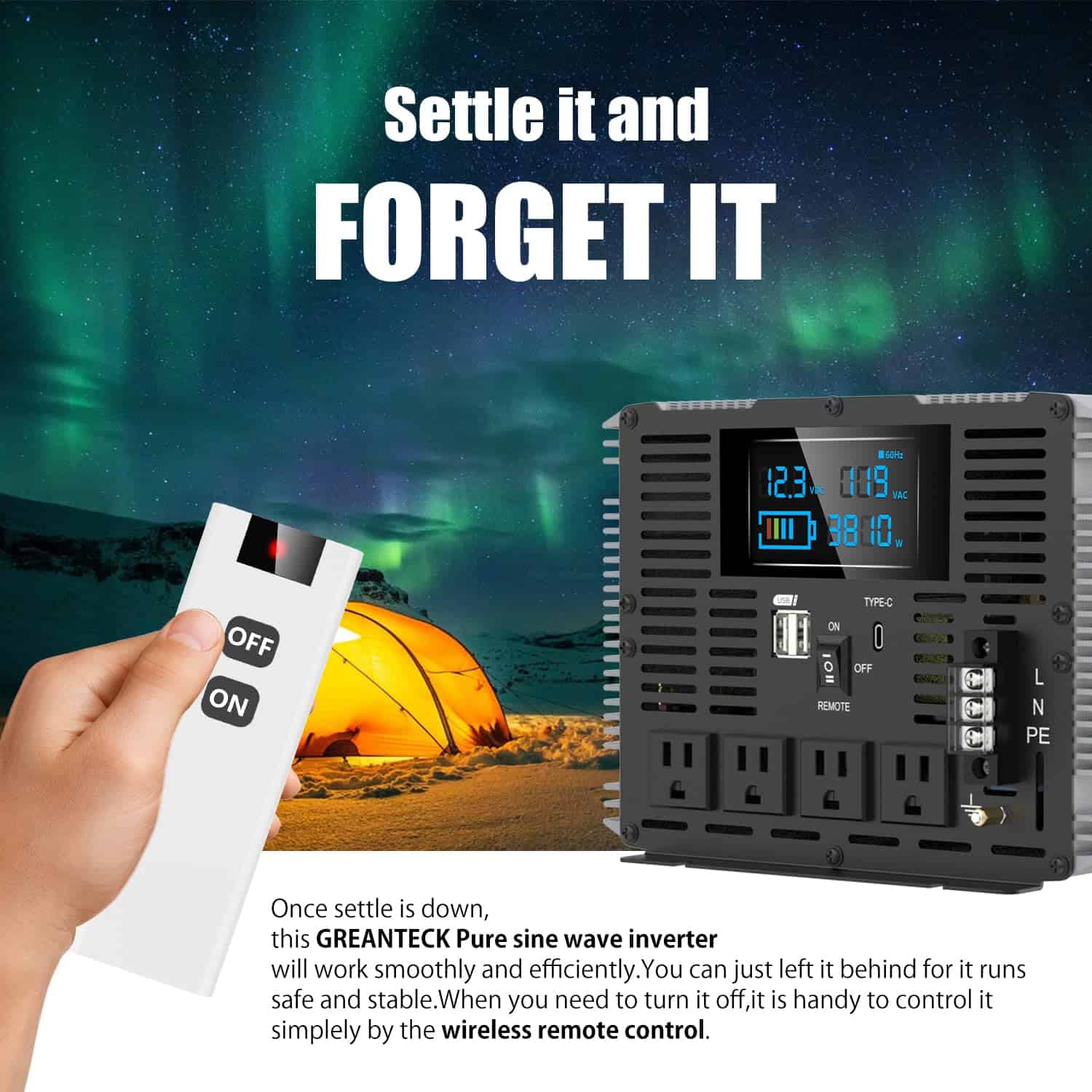 Inversor de Corriente Onda Senoidal Pura de 4000 vatios 12V - Imagen 5