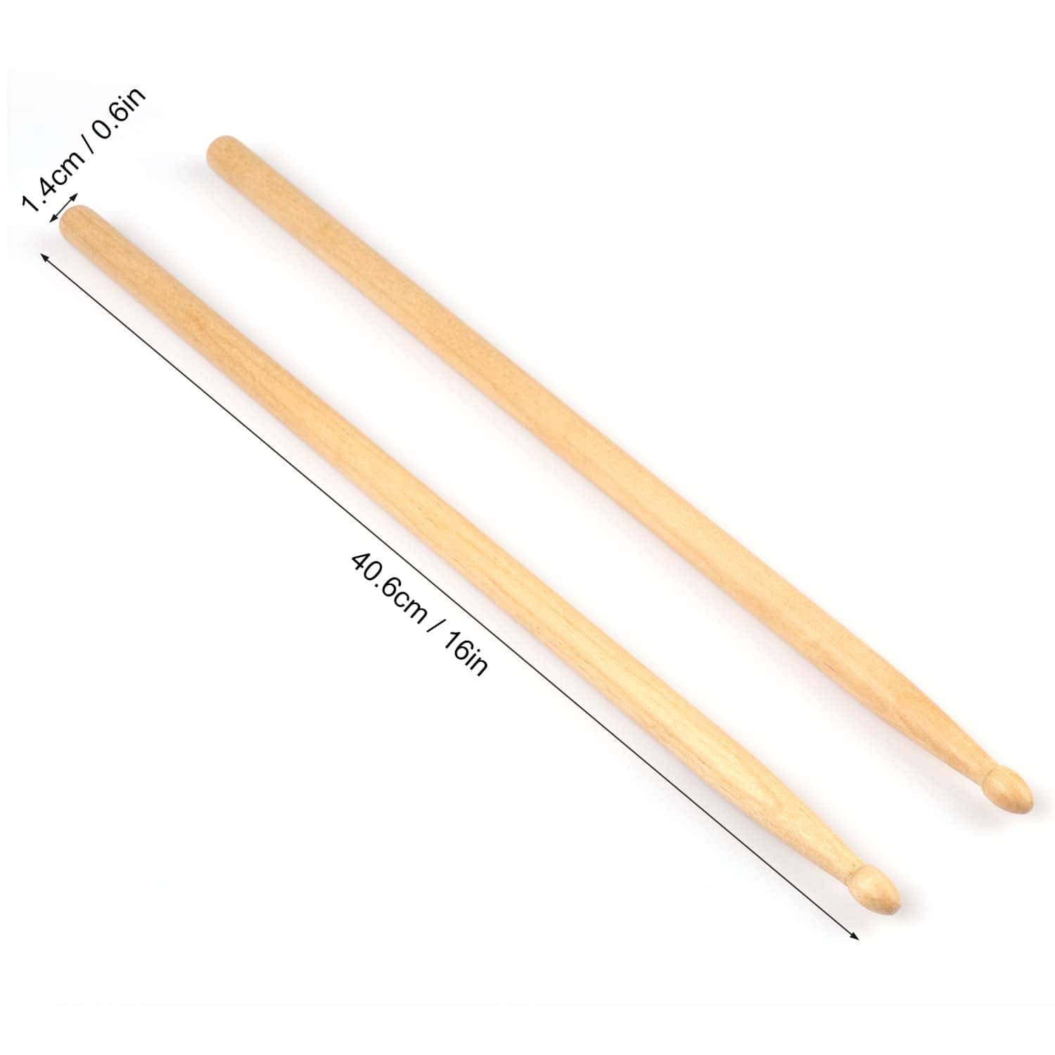 Baquetas de tambor, 12 pares de baquetas 5A, 16 pulgadas, - Imagen 3