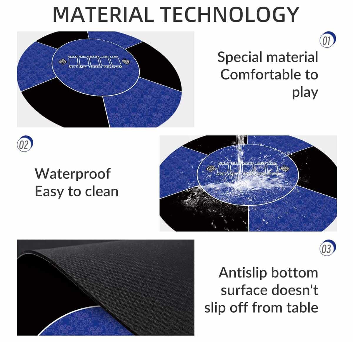 Tapete de Poker redondo nuveti de 24/31/47/55 pulgadas para - Imagen 4