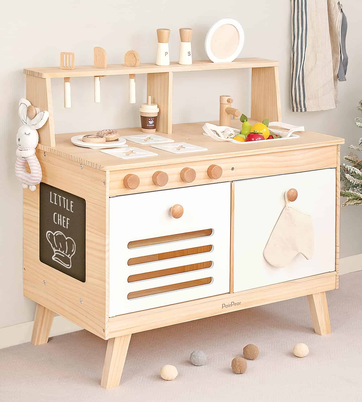 Set de Cocina de Juguetes de Madera PairPear, Juguetes de