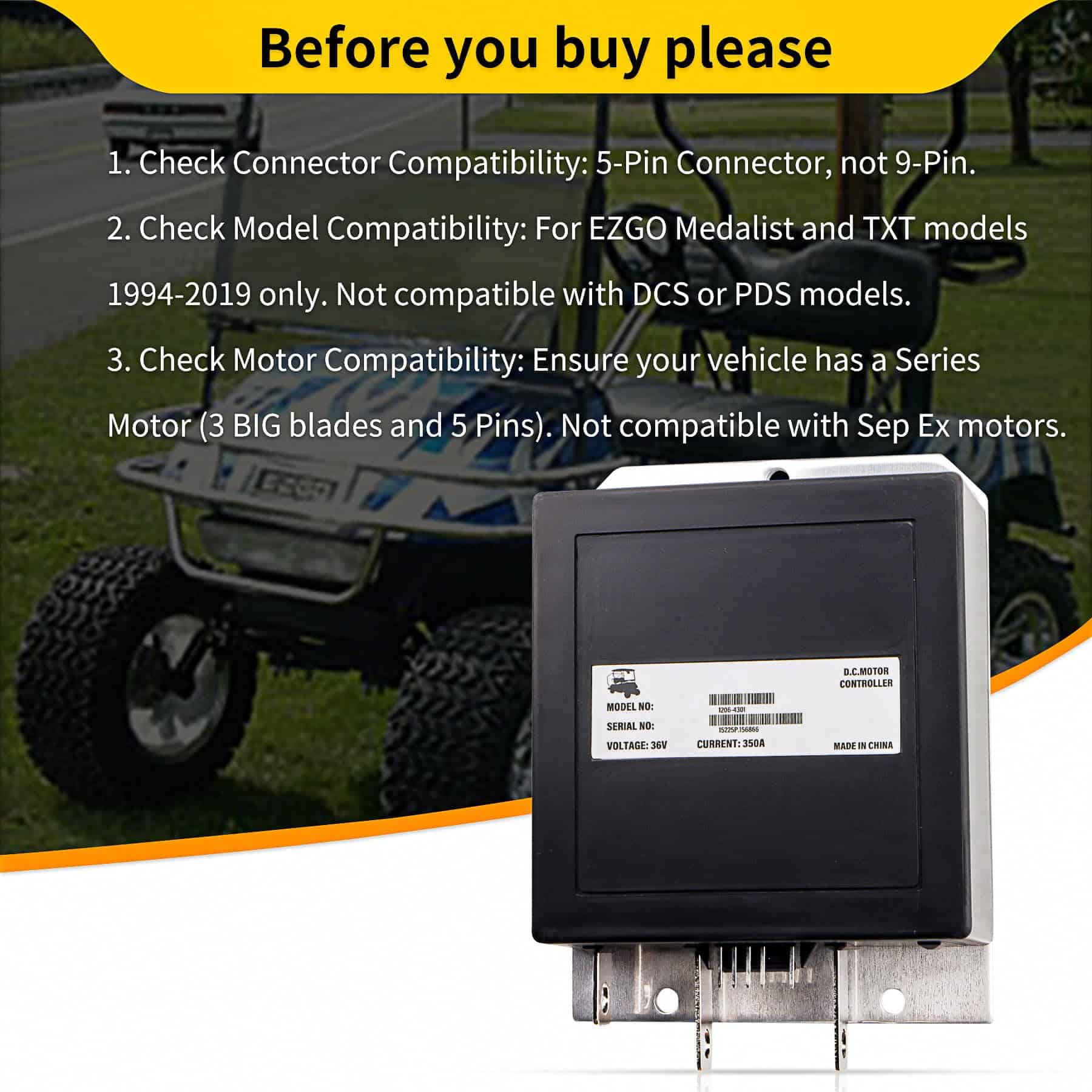 Controlador de Velocidad Curtis 1206-4301 36V 350A 5-Pin - Imagen 8