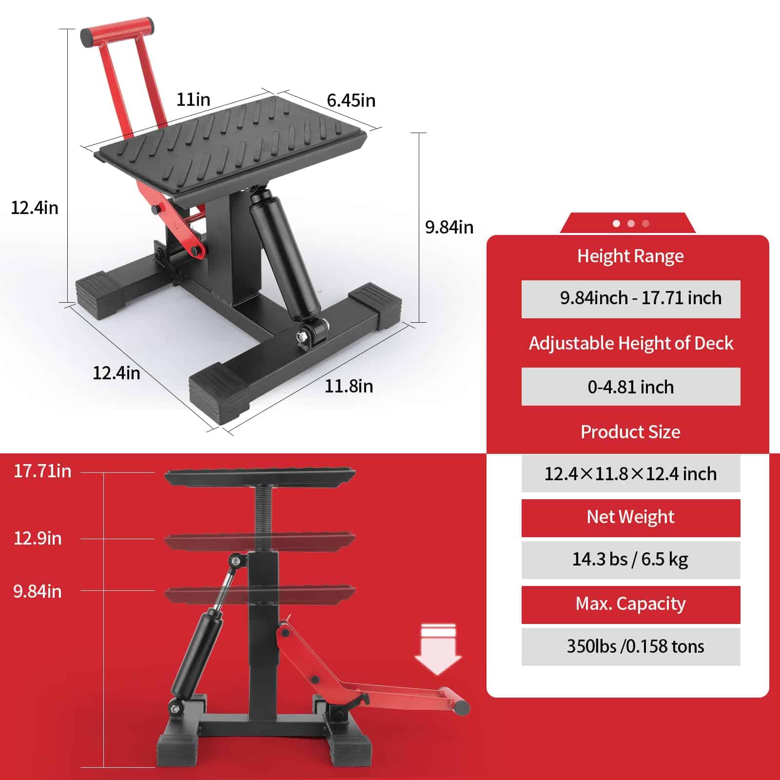 Soporte Elevador de Motocicletas RSYEKU Dirt Bike Jack Lift - Imagen 8