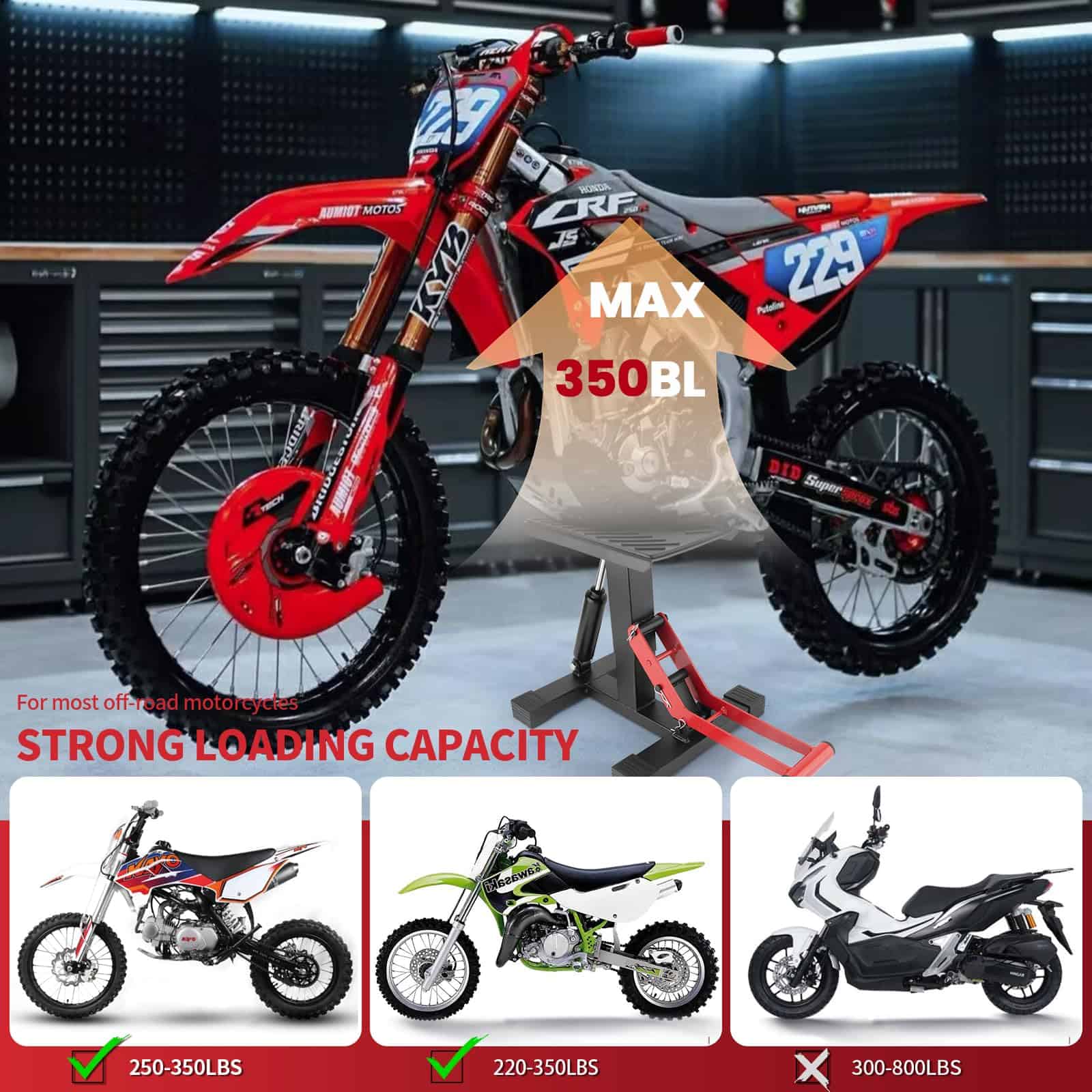 Soporte Elevador de Motocicletas RSYEKU Dirt Bike Jack Lift - Imagen 6