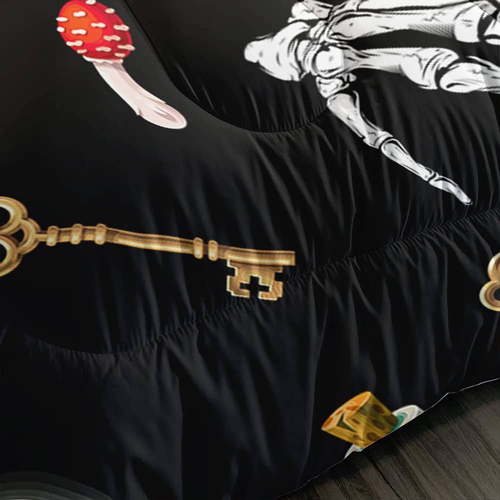 Juego de edredón Suncloris Youth Gothic Spooky Bones, Juego - Imagen 4