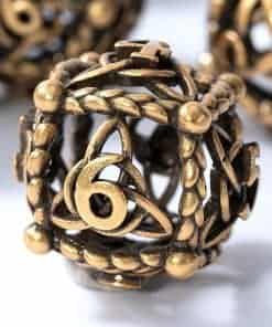 Set de dados DND de Metal - Diseño único de Orbe Redondo
