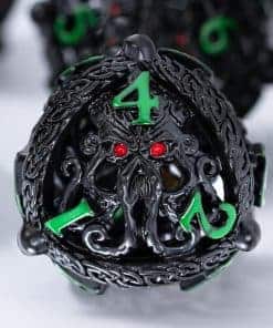 Conjunto de dados DND de metal - Diseño único de orbe hueco