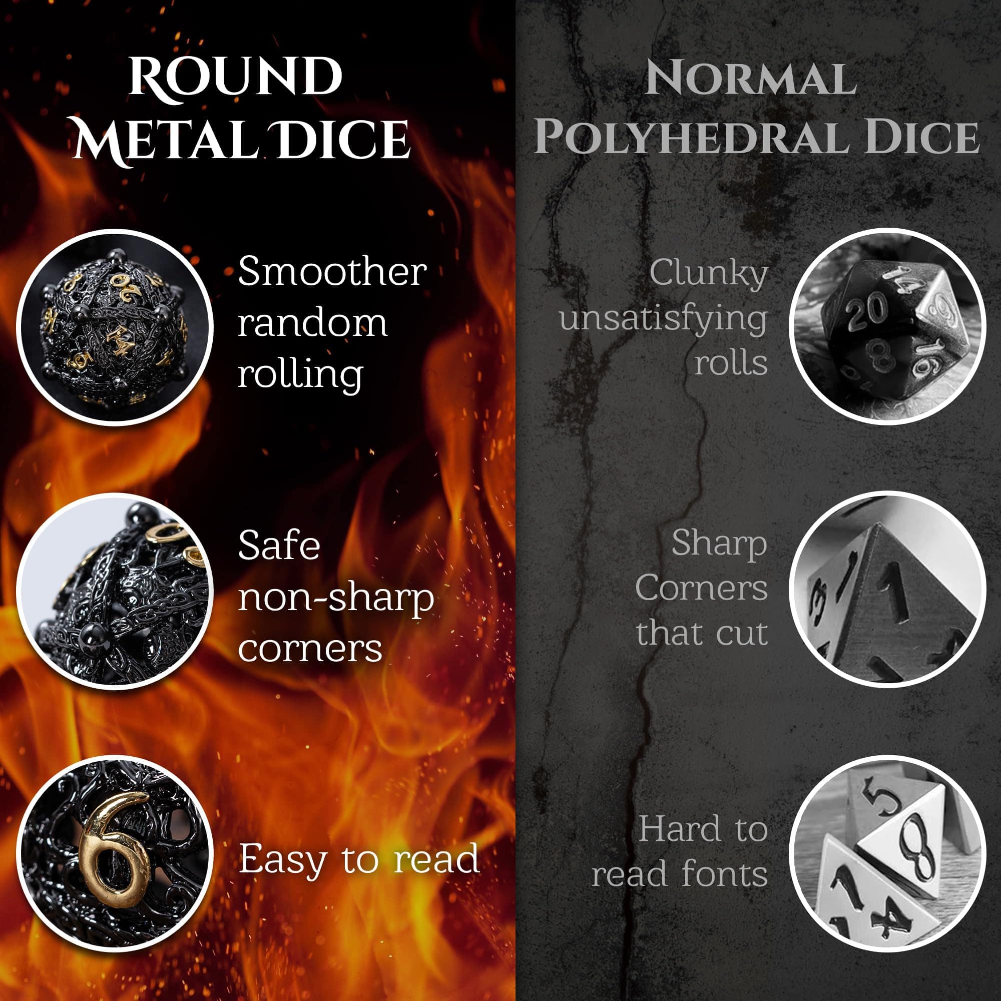 Conjunto de Dados DND de Metal - Diseño Único de Orbe - Imagen 4