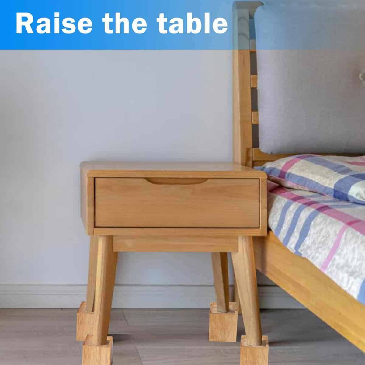 Juego de 4 elevadores de cama de madera GNIEMCKIN, 4 - Imagen 6