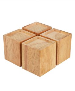 Juego de 4 elevadores de cama de madera GNIEMCKIN, 4