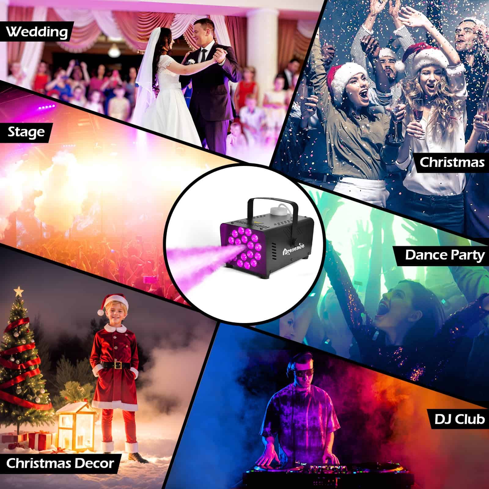 Máquina de Humo con 18 Luces LED, Portátil 500W de Alta - Imagen 3